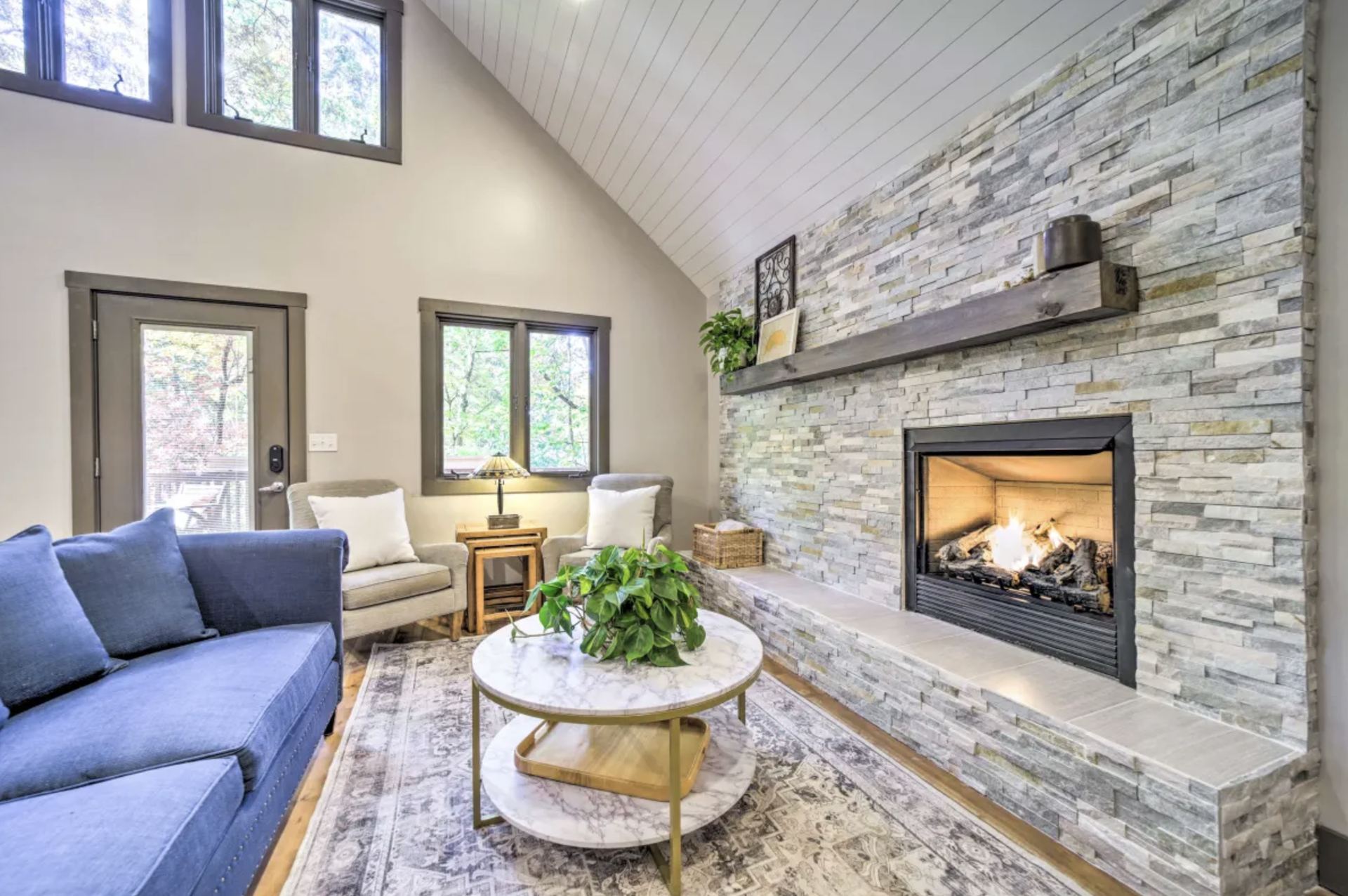 Fireplace with natural light